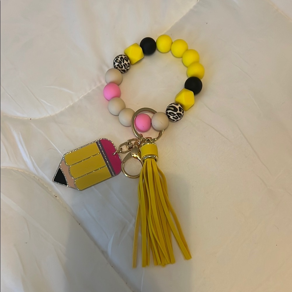 Colorful Beaded Keychain with Tassel